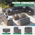 thumbnail image 5 of Clouddwell 14 Piece Patio Furniture Sectionals Wicker Rattan Patio Conversation Sets Outdoor Sectional Sofa Set, 5 of 6