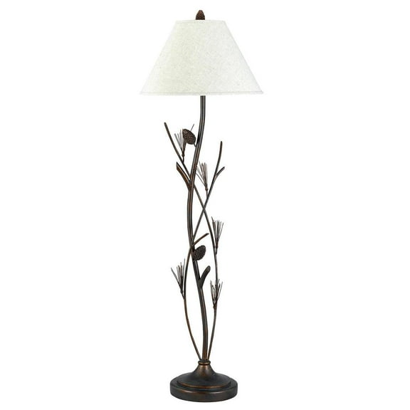 HomeRoots 60" Rusted Traditional Shaped Floor Lamp With Brown Empire Shade