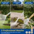 thumbnail image 4 of Austok High Pressure Jet Hose Nozzle Garden Hose Pressure Washer Attachment with Extension Pole 3 Different Nozzles Quick Connectors for Car Washing Gutter Cleaning Watering, 4 of 8