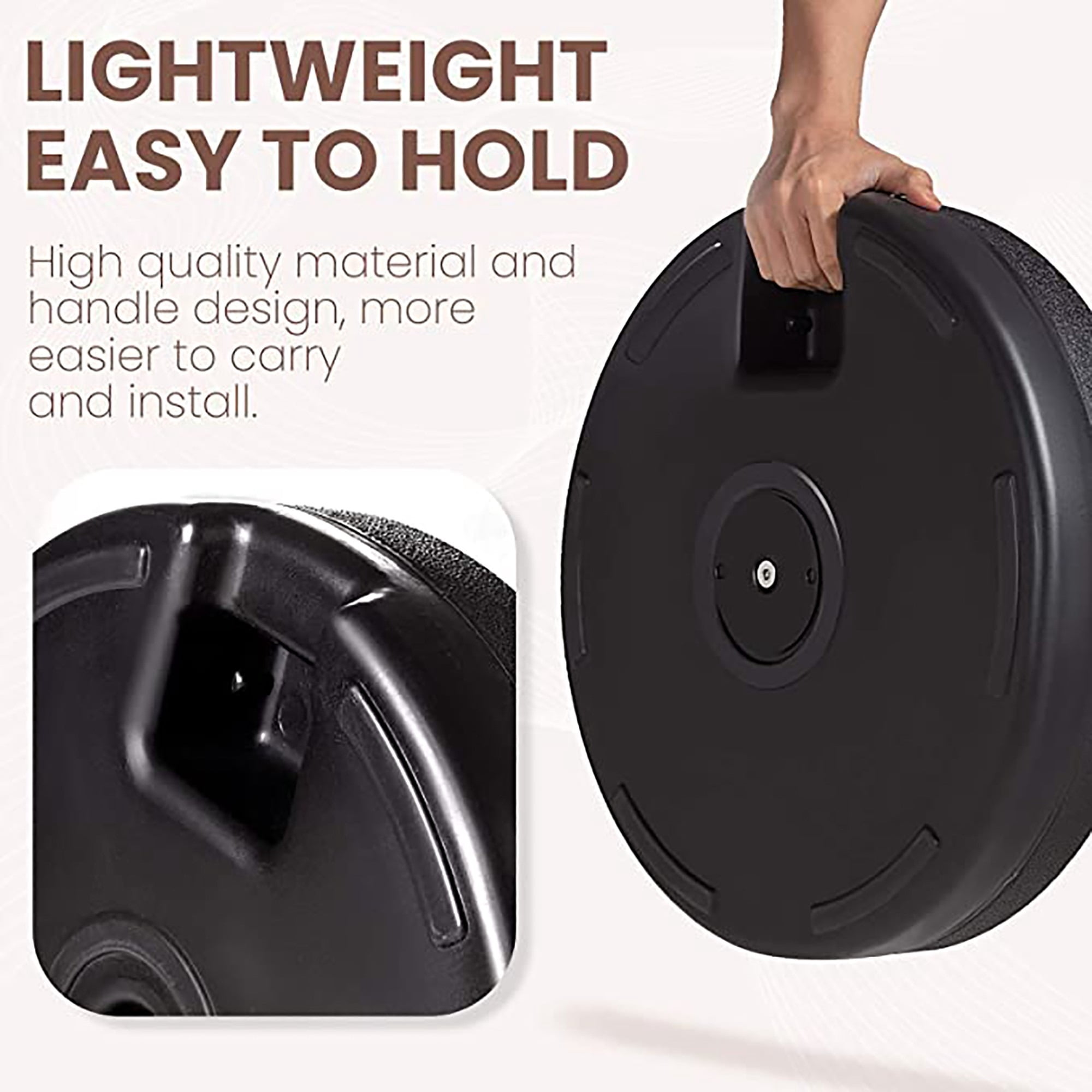 JEAREY 50 lbs Heavy Duty Umbrella Base, Fillable Plastic Patio Black Round