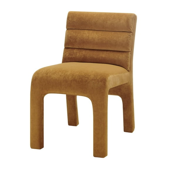 New Pacific Direct Josie Velvet Dining Side Chair in Dainty Caramel (Set of 2)
