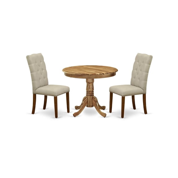East West Furniture Dining Room Set Natural, ANEL3-ANA-05