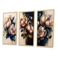 thumbnail image 3 of Designart "Tulips in Pink and Dark Purple Shades I" Floral & Botanical Framed Wall Art Set Of 3 - Pink Tulip Frame Gallery Set For Office Decor, 3 of 6
