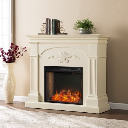 Sei Chofyre Soft traditional style Smart Electric Fireplace in Ivory finish