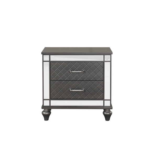 Livorno Gunmetal Gray 2-Drawer 27 in. W Nightstand