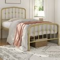 thumbnail image 2 of Yaheetech Modern Metal Bed Frame with Arched Headboard and Footboard, Twin, Antique Gold, 2 of 7