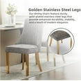 thumbnail image 6 of Mid Century Dining Chairs Dining Chairs Set of 4，Linen Tufted Kitchen Dining Room Chair with Solid Wood Legs, Fabric Upholstered Dining Chair, 6 of 7