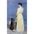 thumbnail image 3 of Kroyer, Peder Severin 10x14 Black Modern Framed Museum Art Print Titled - Summer Evening at Skagen. The Artists Wife and Dog by the Shore, 3 of 5