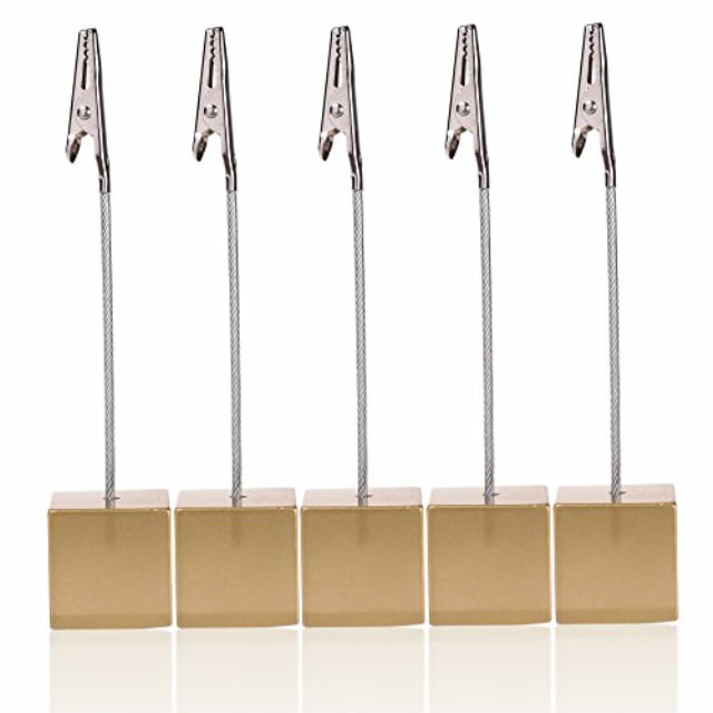 5pcs Market Bakery Stainless Steel Clip Stand Sign Holder Card Menu Memo Display 
