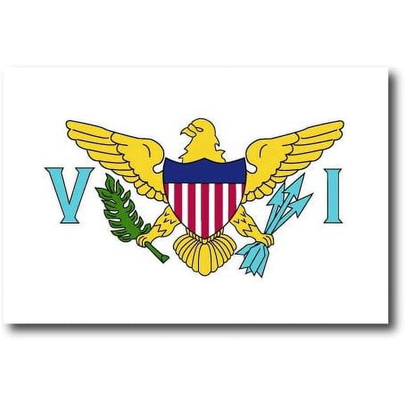 US Virgin Islands Flag Car Decal - 3" x 5"