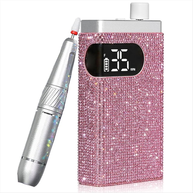 Máquina Pulidora Eléctrica Inalámbrica para Uñas con Pantalla HD Portátil Recargable de Diamante, Taladro Acrílico de 35000 RPM B