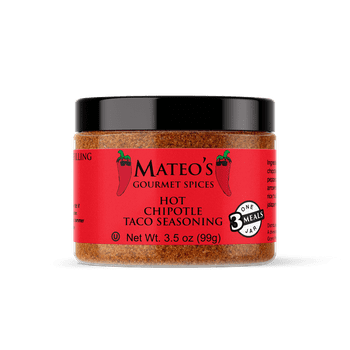 Mateos Brand Hot Chipotle Taco Seasoning Mix (3 Meals), 3.5 oz