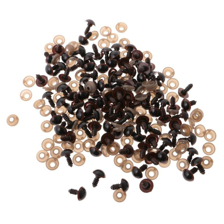 100 Pieces 6mm / 8mm Safety Eyes Eyes Doll Doll , Brown, 12mm, Size: 12 mm