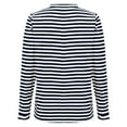 thumbnail image 6 of Yuanlong Womens T-Shirts Classic Stripe Crew Neck Long Sleeve Tee Tops Spring Daily & Work Wear Comfortable Lady Tshirts, 6 of 6