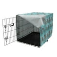 thumbnail image 3 of Bohemian Dog Crate Cover, Continuous Pattern with Colorful Zentangle Ornate Feathers, Easy to Use Pet Kennel Cover Small Dogs Puppies Kittens, 7 Sizes, Seafoam Multicolor, by Ambesonne, 3 of 6