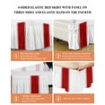thumbnail image 6 of Red Bed Skirt Stripes Solid Color Bed Skirts King Size 18 Inch Drop, Wrap Around Dust Ruffle&nbsp;Bedskirt with Adjustable Elastic Belt for Queen Size Beds, 6 of 7