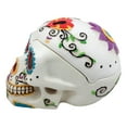 thumbnail image 5 of Ebros El Diablo Day of The Dead White Sugar Skull Ashtray Tribal Tattoo Skull Figurine 5"Long, 5 of 7