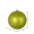 thumbnail image 2 of Vickerman 4" Lime Candy Finish Ball Ornament with Glitter Lines, 4 per Bag, 2 of 3