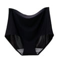 thumbnail image 2 of snowsong Womens Underwear,Hot 2024 Women's Comfortable Breathable Solid High Waisted Ice Silk Underwear,Cotton Underwear for Women,High Waisted Underwear,Plus Size Underwear,(Reduction) Black 3XL, 2 of 6