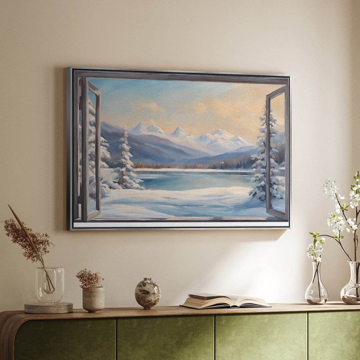 Vintage Landscape-CCXV By Wexford Home Framed in Silver Wood Gallery Wrapped Canvas 17 in. x 25 in.