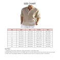 thumbnail image 4 of Camisa casual de color puro para hombre, cuello alto, manga larga, suelta, transpirable, ligera, para la playa, 4 of 5