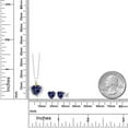 thumbnail image 2 of Gem Stone King 925 Sterling Silver Blue Iolite and Canary Diamond Pendant Necklace Earrings Set for Women (2.43 Cttw, Heart Shape 8MM and 6MM, with 18 inch Chain), 2 of 3