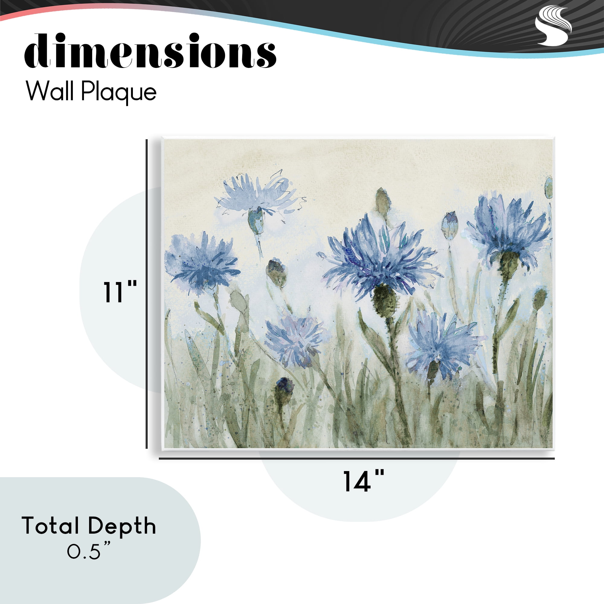 Stupell Industries Blue Cornflowers Meadow Wall Plaque Art, design by Lanie Loreth
