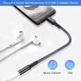 thumbnail image 2 of USB C to 3.5mm Audio Adapter,Type C Headphone Jack Converter,Aux Cable Cord for Samsung Galaxy A53,S20 S21 S22 S23,Note 10 20,Z Fold Flip 3 4,iPad 10th Pro Air 4 4th 5 5th Mini 6 6th Generation, 2 of 5