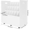 thumbnail image 3 of Blue Print Storage Organizer, 21 Slots Mobile Roll File Cart Blueprint Cabinet with Wheels File Storage Rack Roll Document Holder for Office and Home (White), 3 of 18