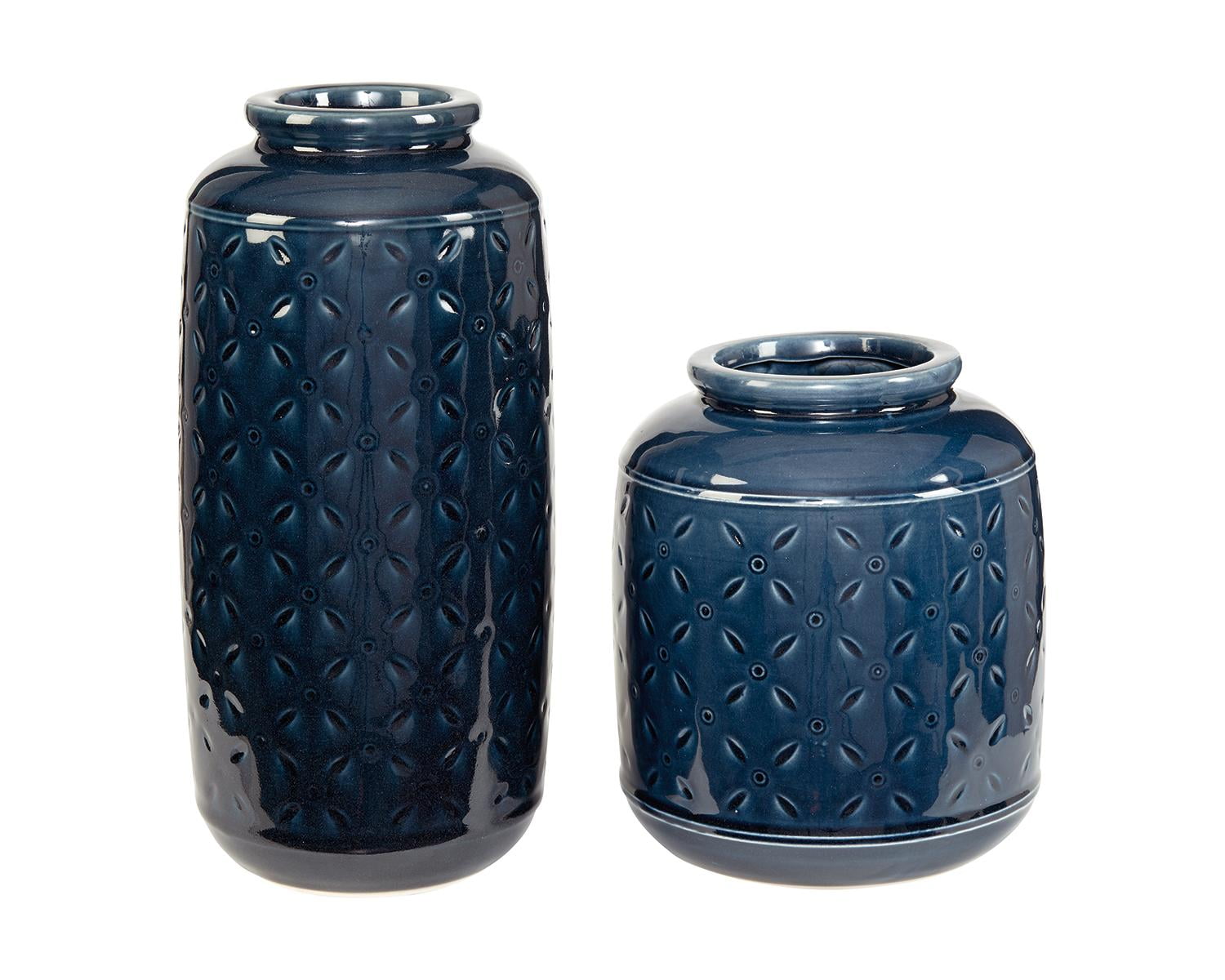 Signature Design by Ashley Marenda Navy Blue Vase Set of 2 Walmart