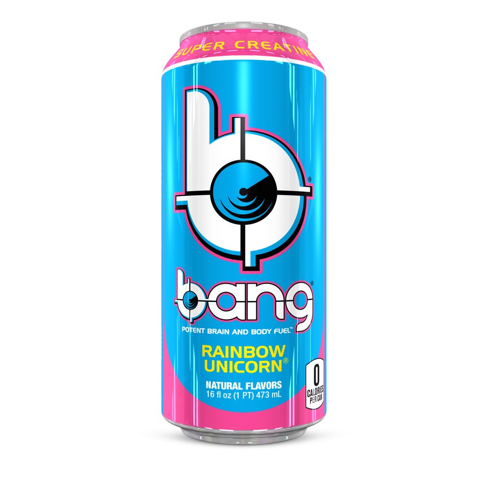 Bang Bang Rainbow Unicorn Energy Drink with Super Creatine, 16 oz Can