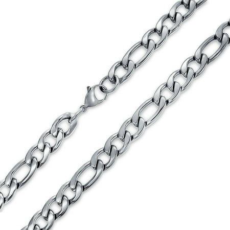 Heavy Link Chain - Bling Jewelry Figaro Chain Link Mens Necklace Heavy Stainless Steel