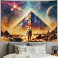 thumbnail image 2 of GOSMITH Astronaut Tapestry UV Reactive Galaxy Space Tapestry Trippy Pyramid Planet Tapestry Fantasy Plants Wall Hanging Mysterious Jellyfish Tapestry for Bedroom Painting, 2 of 6