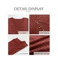 thumbnail image 4 of NJWS Women Long Sleeve V Neck Sweater Dress Knee Length A Line Ribbed Button Dresses Winter Fall Casual Wedding Guest Dress, 4 of 5