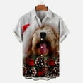 thumbnail image 2 of IROINNID Christmas Button Up Shirt for Men Funny Print Hawaiian Shirt Xmas Holiday Vacation Gift Button Tops,White, 2 of 5
