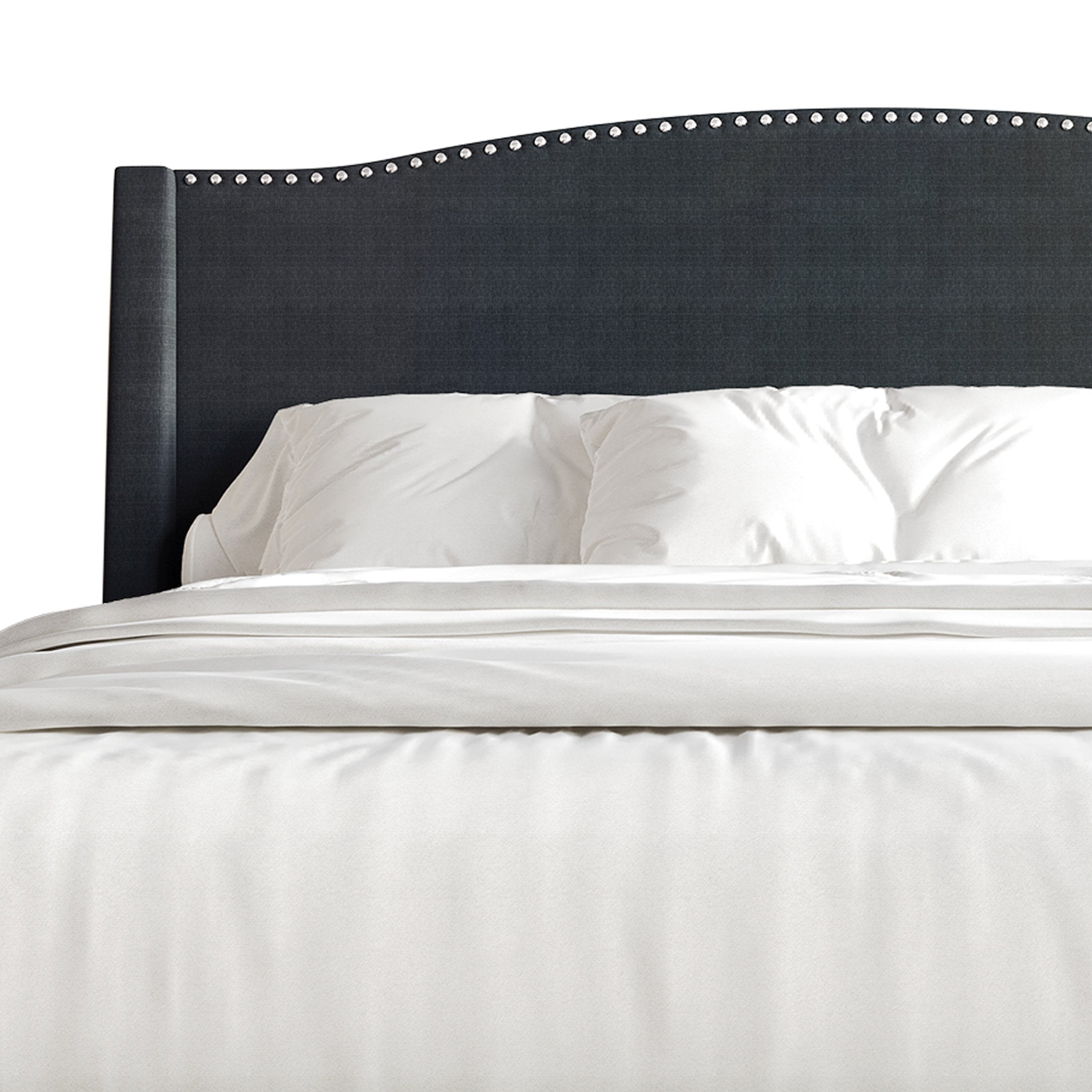 Castle Place Linen Full Size Platform Bed with Storage, Charcoal Grey