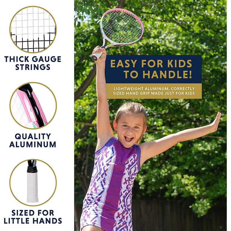 Street Tennis Club Tennis Rackets for Kids 19-inch Pink/White