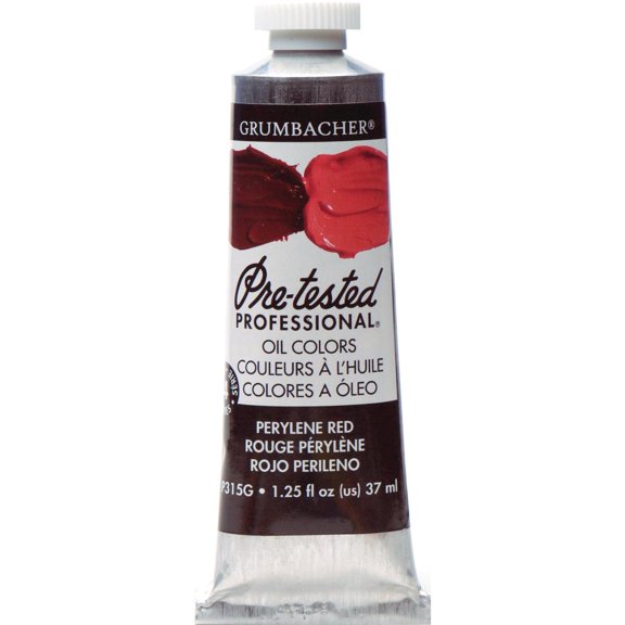 Grumbacher Pre-Tested Oil Color, 37ml Tube, Perylene Red