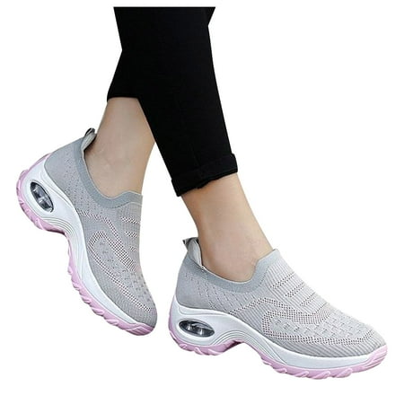 

kamemir Slip On Sneakers Women Women s Hands Free Slip Ins Smooth Step Sneaker(Gray 9)
