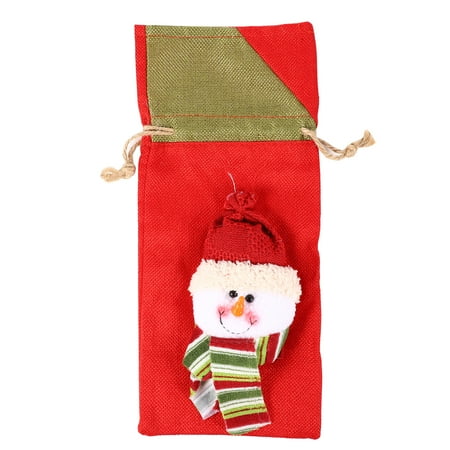 

Christmas Themed Red Wine Bottle Cover Wine Gift Bag Champagne Wine Pouch