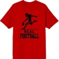 thumbnail image 4 of "Real Football" Sports Back to School Adult Red Crew Neck Short Sleeve Tee-Medium, 4 of 5
