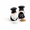 Black, variant on Black Ceramic Salt and Pepper Shaker Set, 2-Piece Chef Themed Seasoning Holders