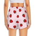 thumbnail image 4 of Uemuo Strawberry Pattern Women's Athletic Shorts High Waisted Running Shorts with Liner Pockets Gym Elastic Workout Shorts-Small, 4 of 9