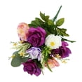 thumbnail image 4 of Mainstays 21''H Artificial  Large Rose Mixed Bouquet, Purple Color, 4 of 8
