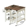 thumbnail image 1 of Vabches  Set of 2 End Tables, Narrow Side Table with Charging Station, Slim Nightstand with Storage Drawer, White, 1 of 7