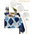 thumbnail image 5 of Navy Blue Geometric Moroccan Suqare Tablecloth - 60 x 60 Inch, Abstract Art Blue Ombre Modern Waterproof & StainResistant Tablecloth, Washable Oil-proof Table Cover for Dining/Party/Wedding/Buffet, 5 of 9
