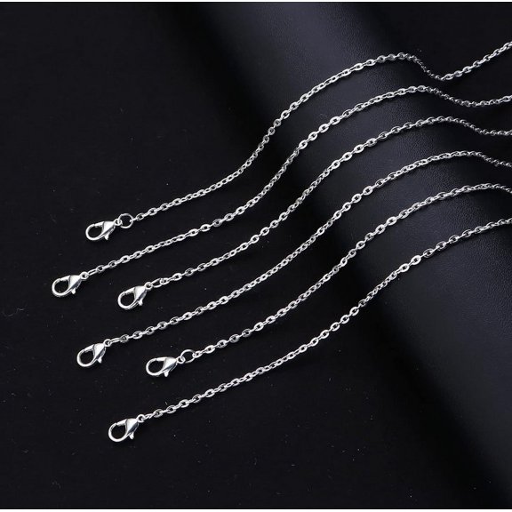 USHOBE DIY Metal Necklace Chains with Clasp, Versatile and Comfortable, 10Pcs