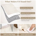 thumbnail image 3 of Scalloped Runner Rug 2x6ft – Washable, Non-Slip Low Pile, Ultra-Soft Modern Carpet for Hallway, Bedroom, Entryway – Mark Resistant, Collapsible – Light Cream, USA, 3 of 8