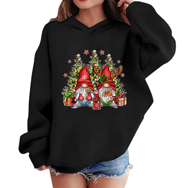 Sudaderas con capucha para niños y niñas, sudaderas navideñas con capucha para niños medianos y grandes, camisetas de manga larga, sudaderas para niños