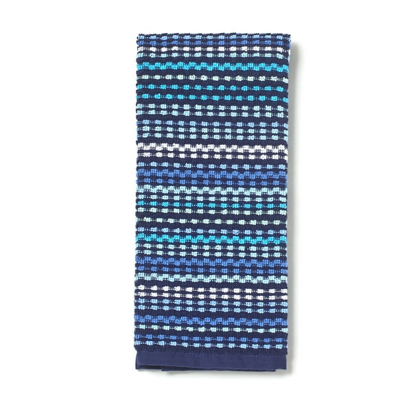 Mainstays 16" x 26" Navy Popcorn Yarn Dye Printed Kitchen Towel